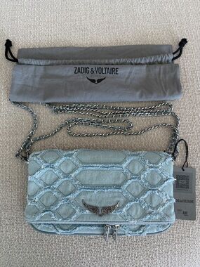 BNNW Zadig & Voltaire Rock Fringed Denim Bag